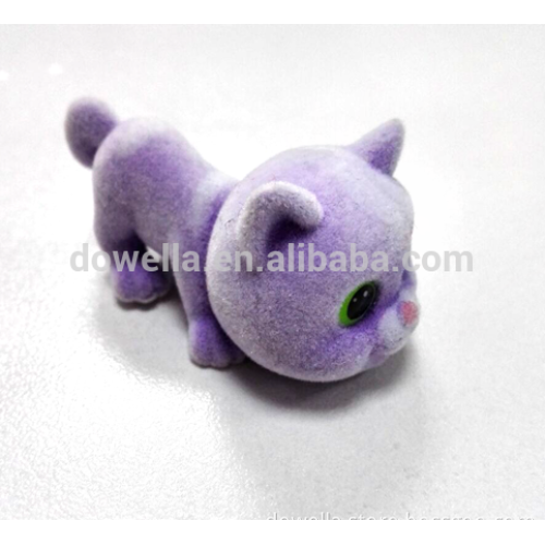 Flocking plastic PVC cat figurine